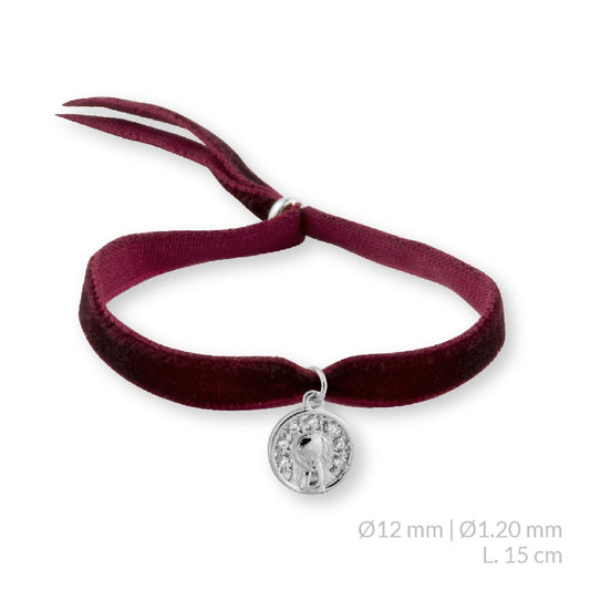 Pulsera Virgen Niña con Circonitas Tela en Plata de Ley