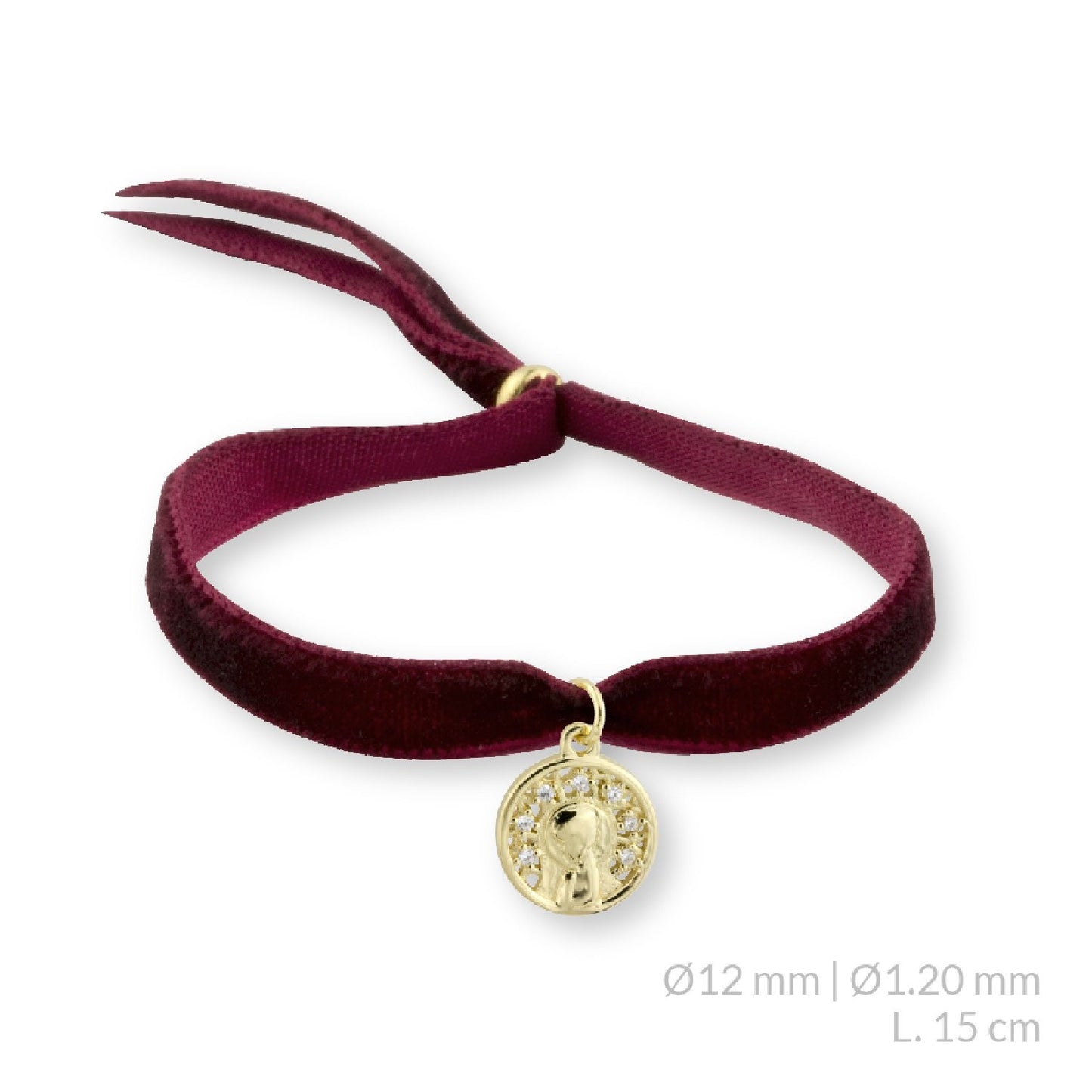 Pulsera Virgen Niña con Circonitas Tela en Plata de Ley