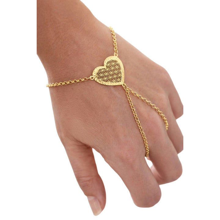 Pulsera Dedo Corazón Plata de Ley Chapada
