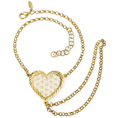 Pulsera Dedo Corazón Plata de Ley Chapada