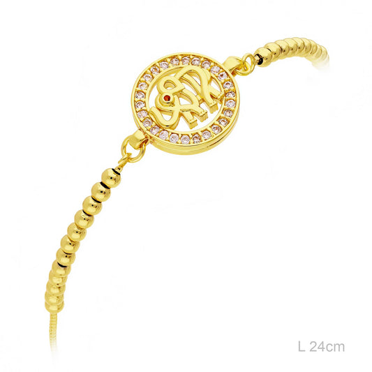Pulsera Latón Chapada en Oro ELEFANTE