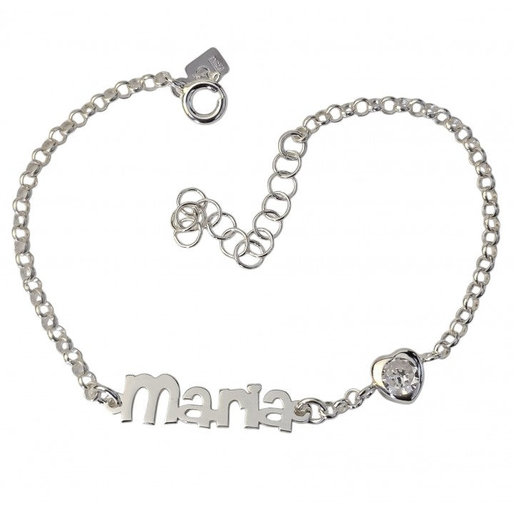 Pulsera Personalizada Nombre Corazón Circonita