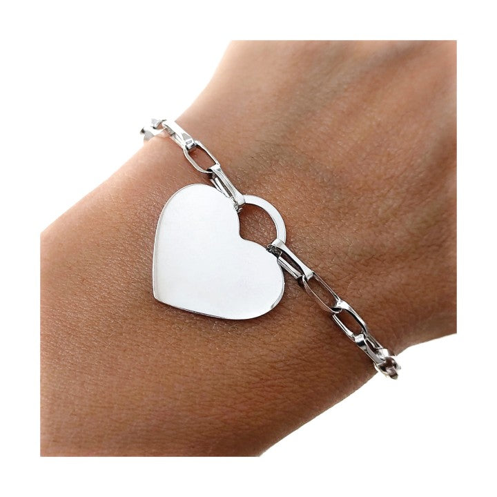 Pulsera Corazón en Plata de Ley