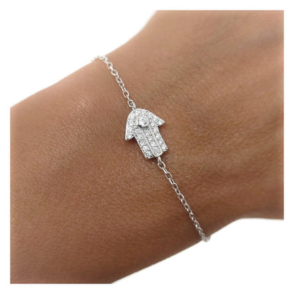 Pulsera rodio microengaste Mano Fátima