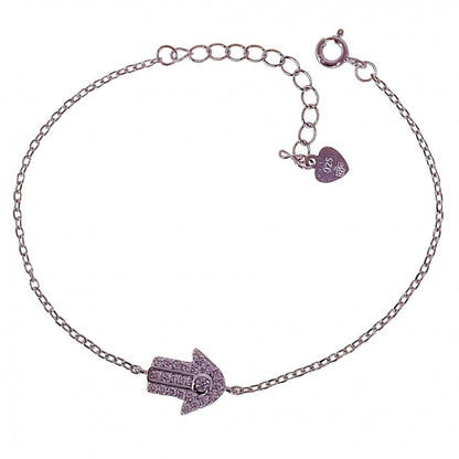 Pulsera rodio microengaste Mano Fátima