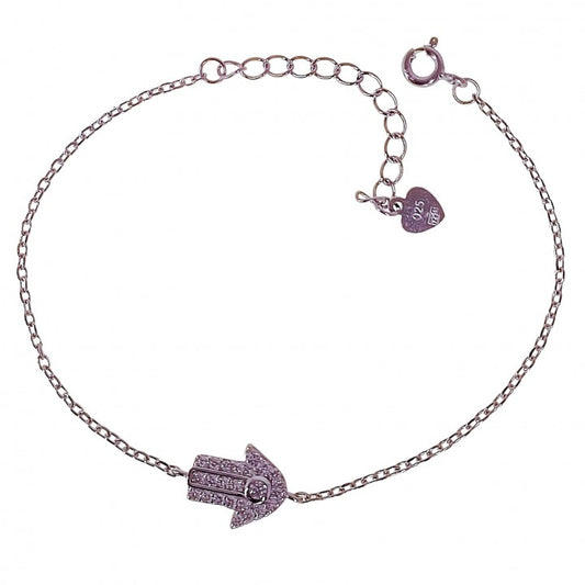 Pulsera rodio microengaste Mano Fátima