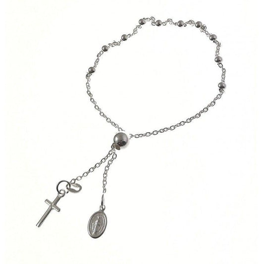 Pulsera Rosario Comunión en Plata de Ley