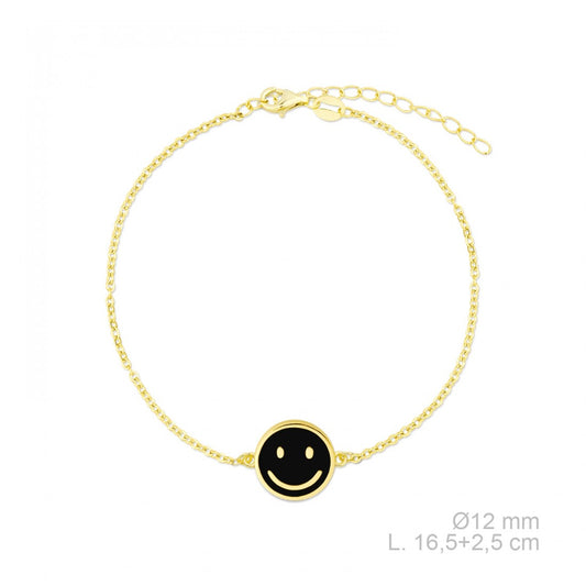 Pulsera Smiley Chapada en Oro