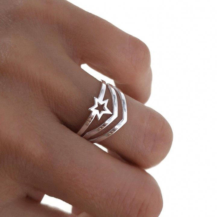 Anillo Bandas Estrellas
